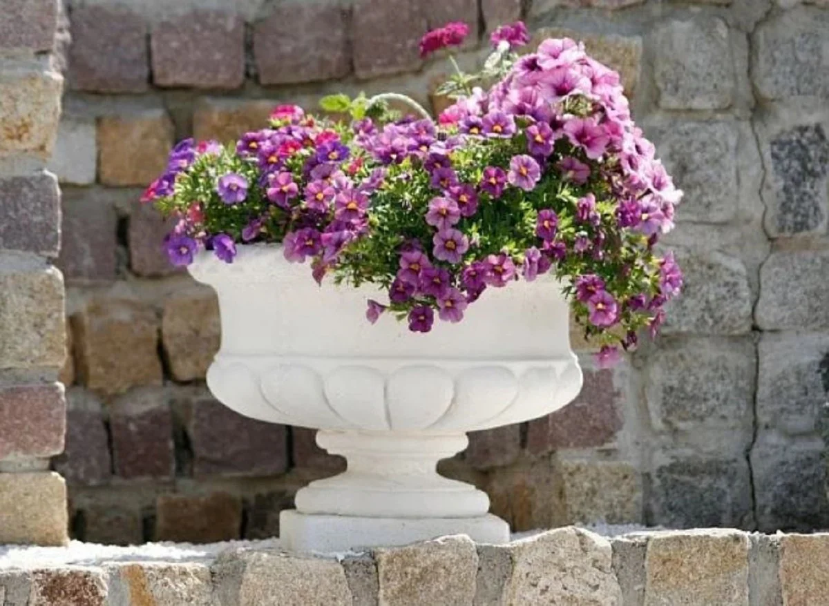 Casa Padrino maceta barroco de lujo blanco ? 40 x A. 31 cm - Hecho en Italia