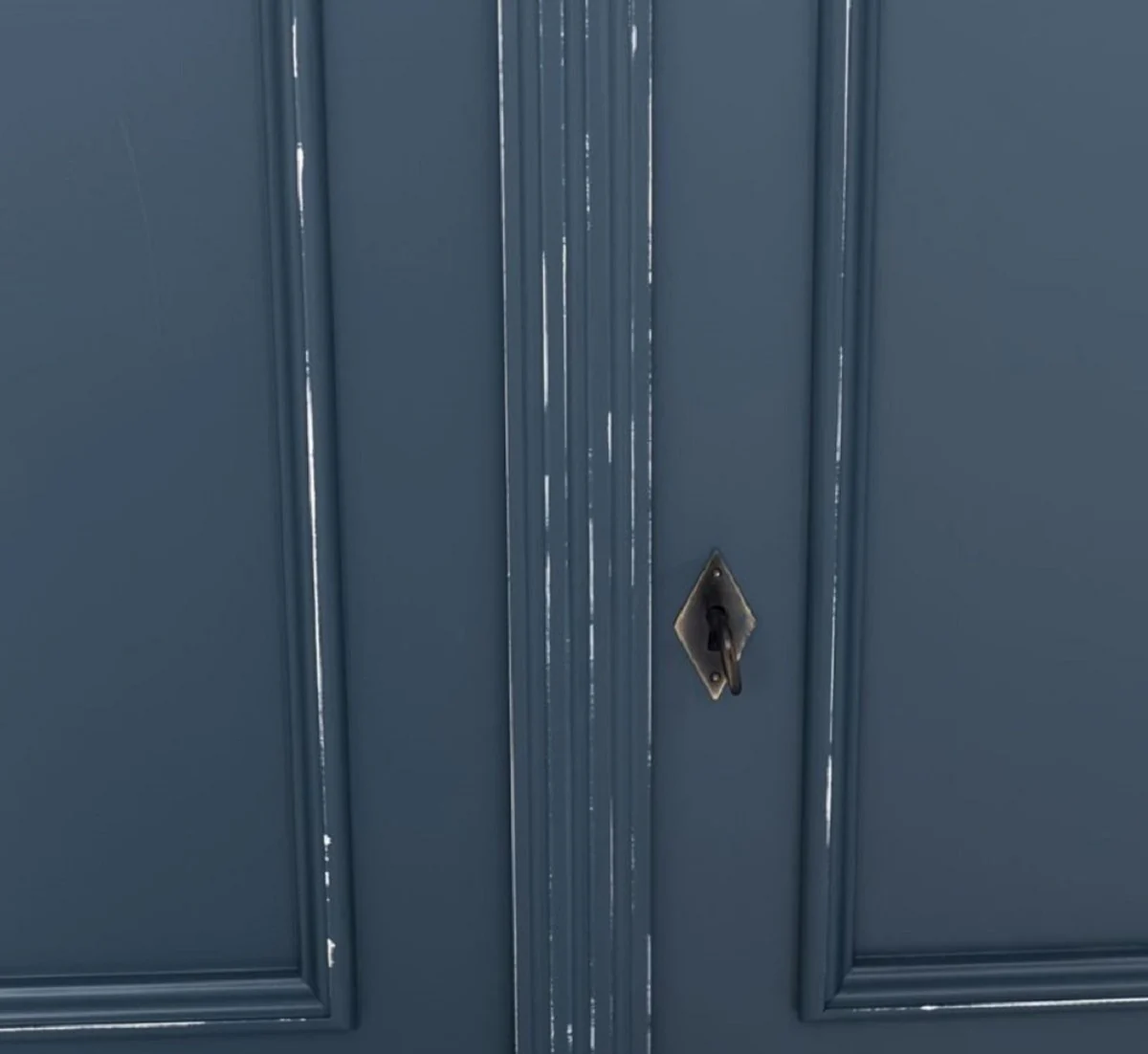 Casa Padrino armario de ropa de estilo campestre shabby chic azul antiguo 110 x 58 x A. 180 cm - Armario de dormitorio con 2 puertas - Muebles de dormitorio de estilo campestre shabby chic