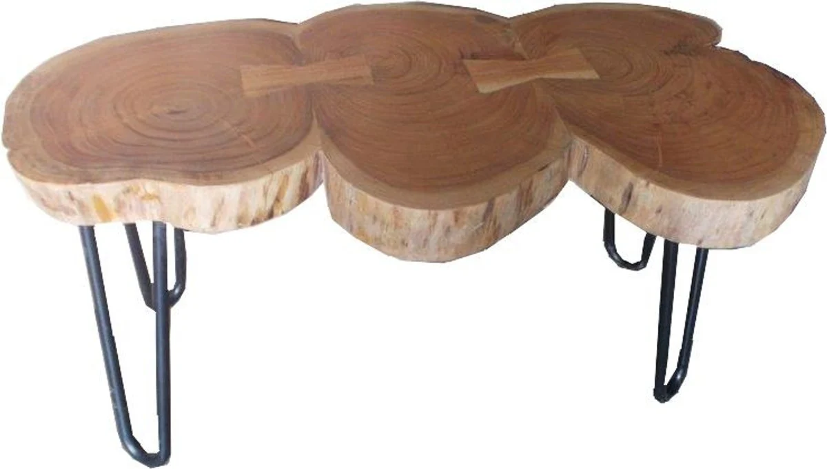 Casa Padrino table of acacia wood / iron 80-120 cm - Industrial Furniture Stool Table