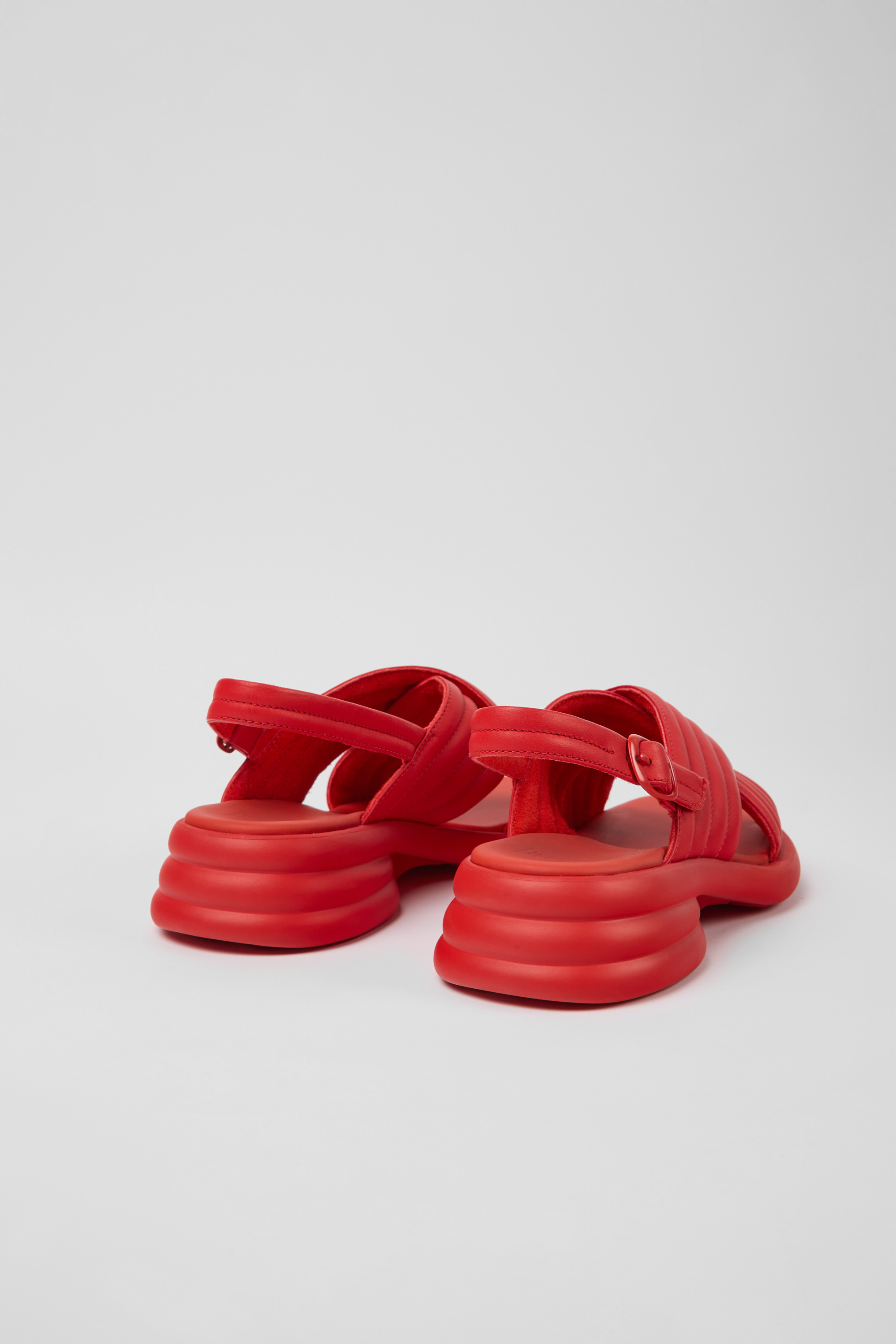 Spiro - Red leather sandals for women