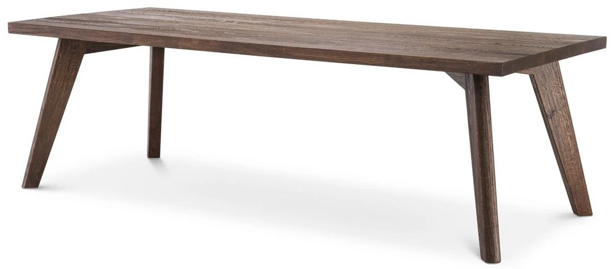 Casa Padrino mesa de comedor de madera maciza de lujo marr¨®n 280 x 110,5 x A. 76 cm - Mesa de cocina rectangular de madera de roble - Muebles de comedor de madera maciza - Calidad de Lujo