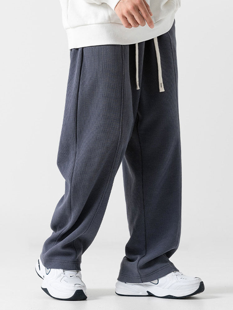 Straight Leg Relaxed Fit Waffle Pants
