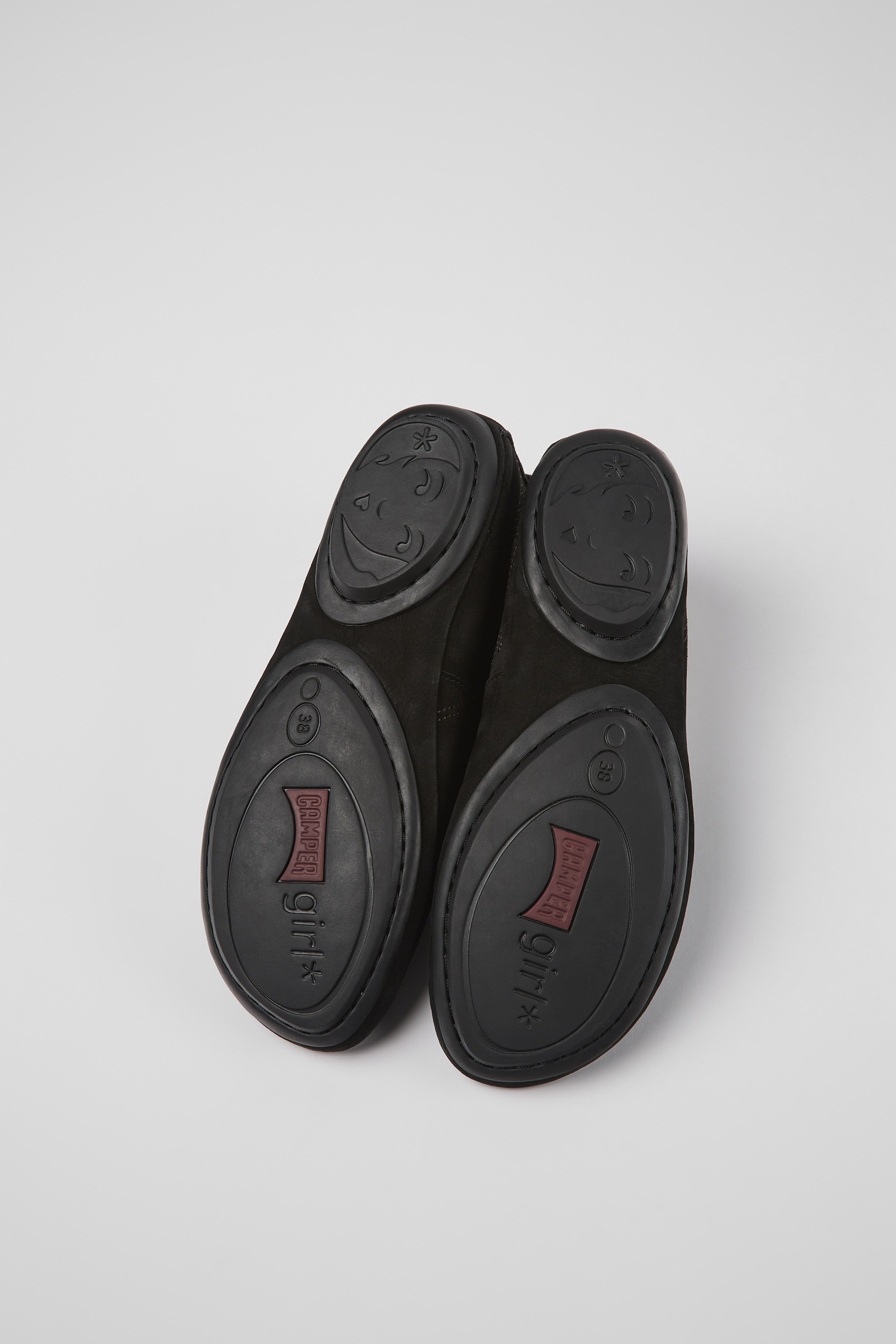 Twins - Black nubuck ballerinas for women