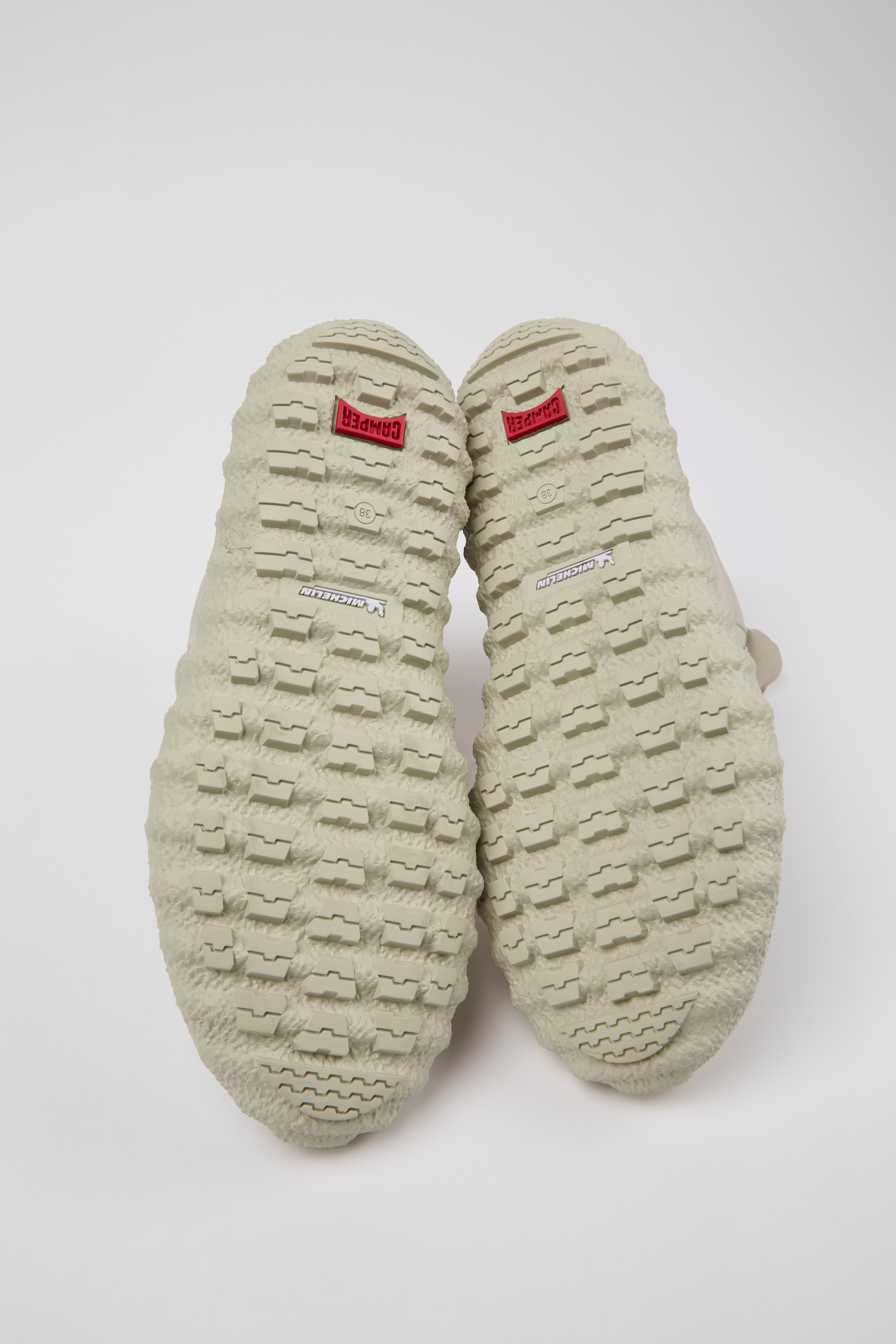 Ground PrimaLoft MICHELIN - Light gray textile and leather ankle boots for women