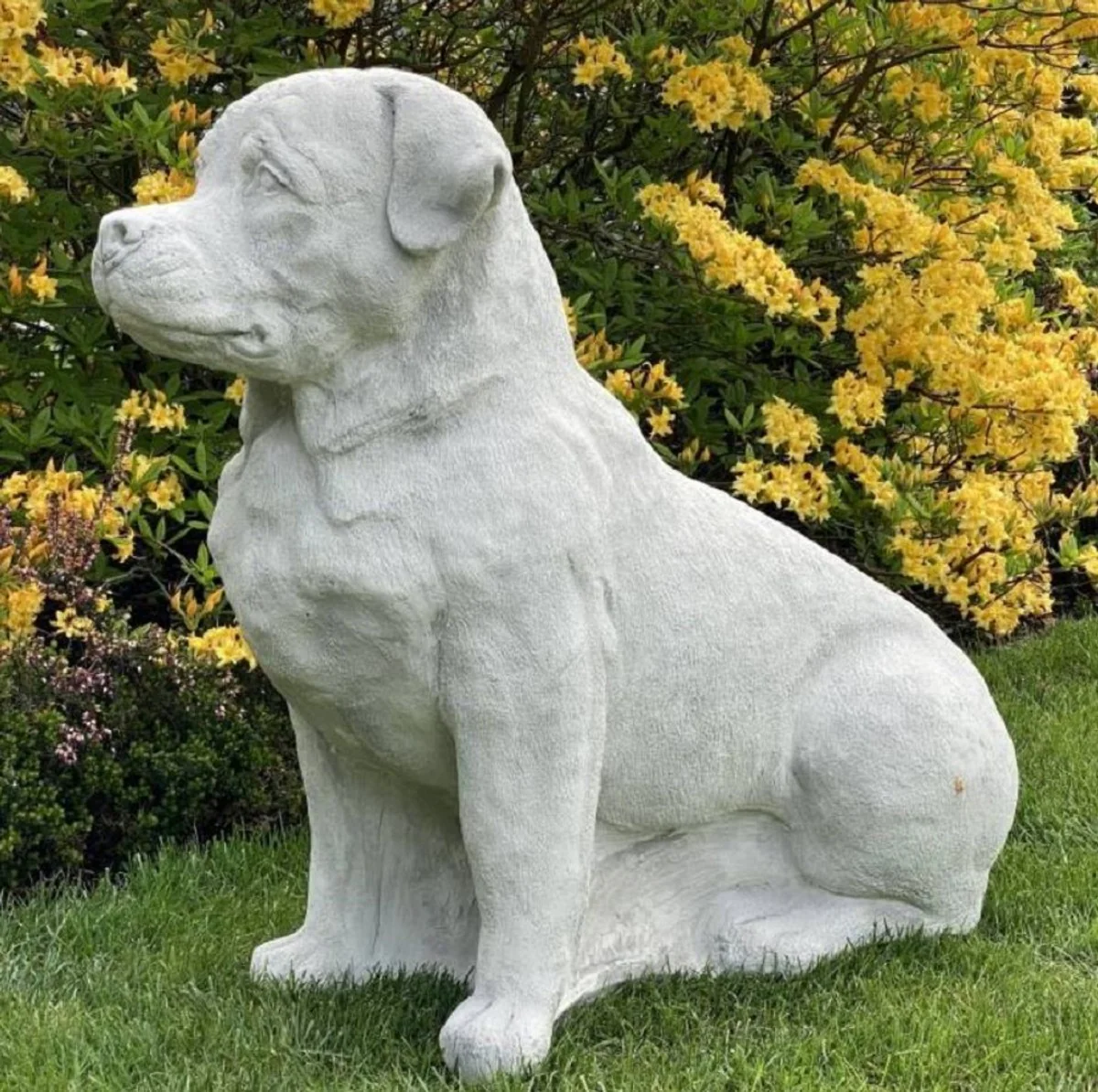 Casa Padrino escultura decorativa de jard¨ªn perro golden retriever gris 55 x 32 x A. 77 cm - Elegante figura decorativa de piedra de jard¨ªn - Figura decorativa de animal - Accesorios de jard¨ªn