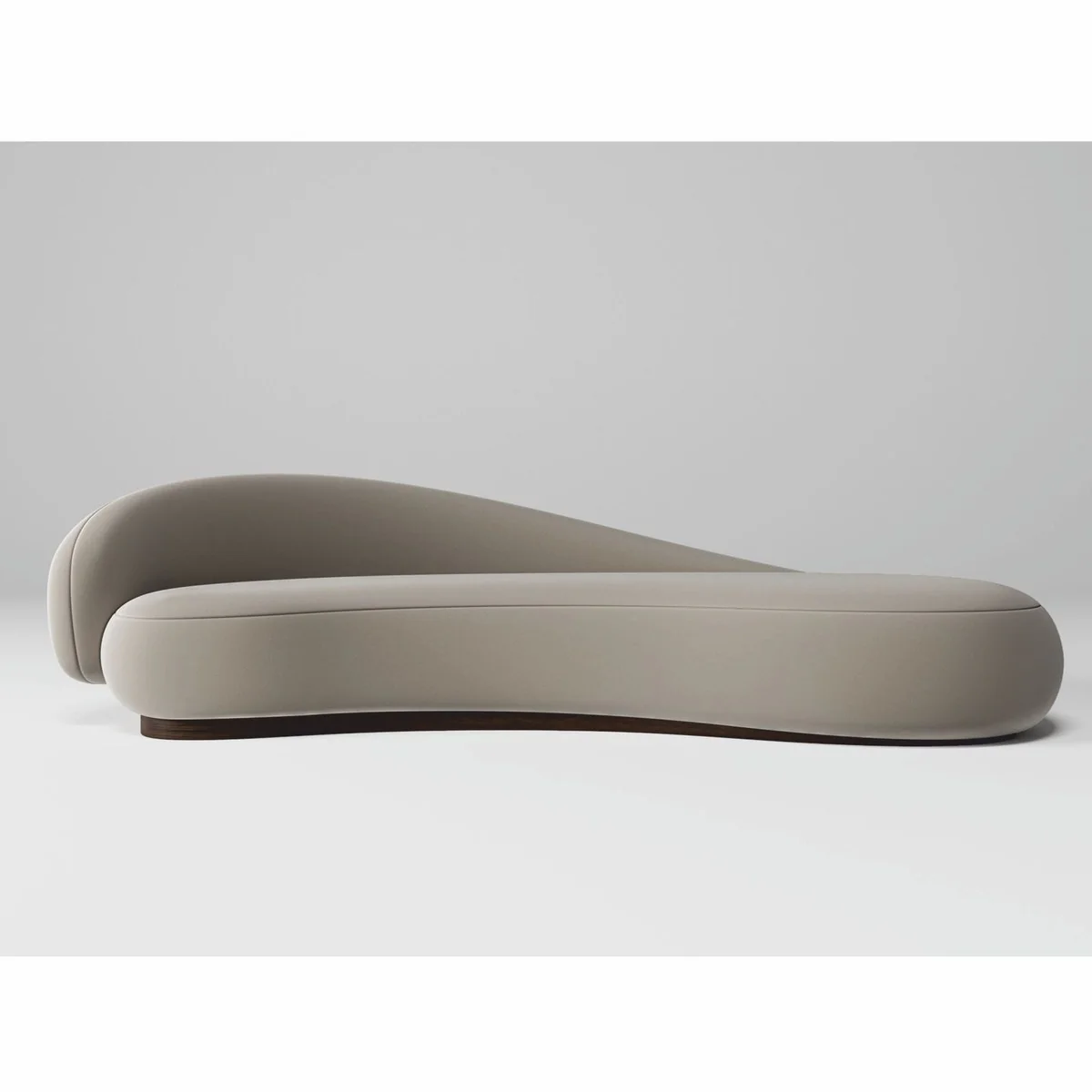 Casa Padrino sof¨¢ de terciopelo de lujo lado izquierdo gris / marr¨®n oscuro 280 cm - Muebles de sal¨®n y hotel