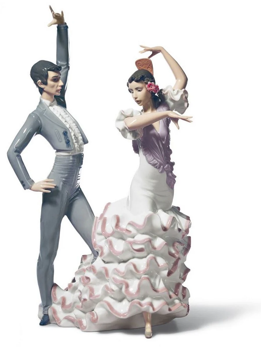 Casa Padrino Luxury Porcelain Sculpture Flamenco Dancer Multicolor 30 x H. 43 cm - Handmade Luxury Decoration