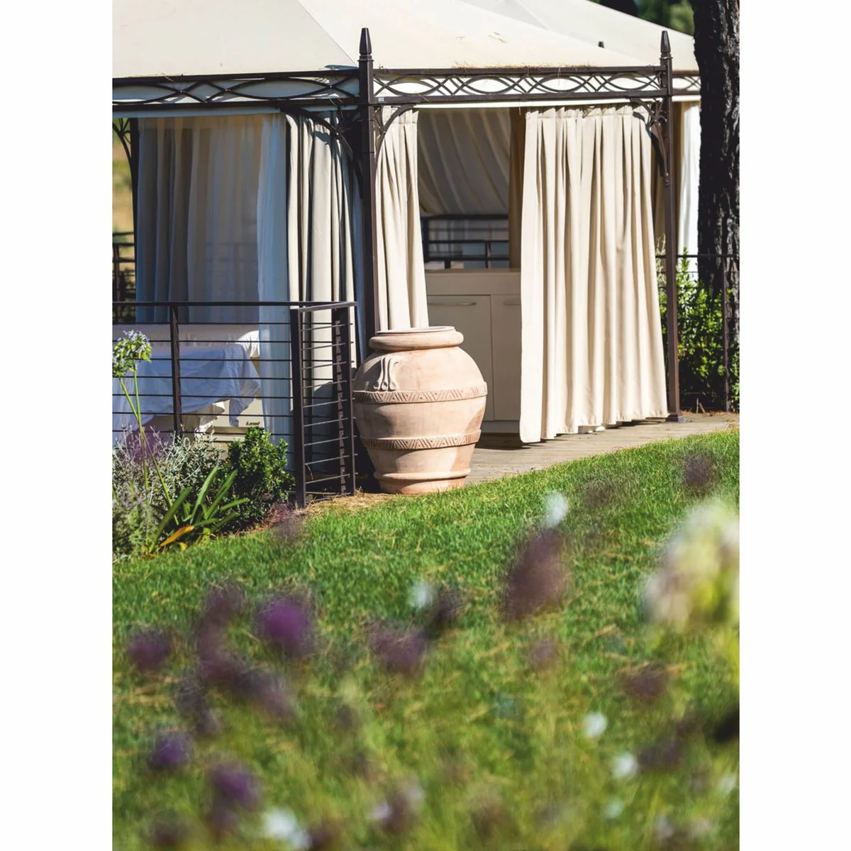 Casa Padrino Maceta Art Nouveau de Terracota Beige A. 85 cm - Hecho en Italia