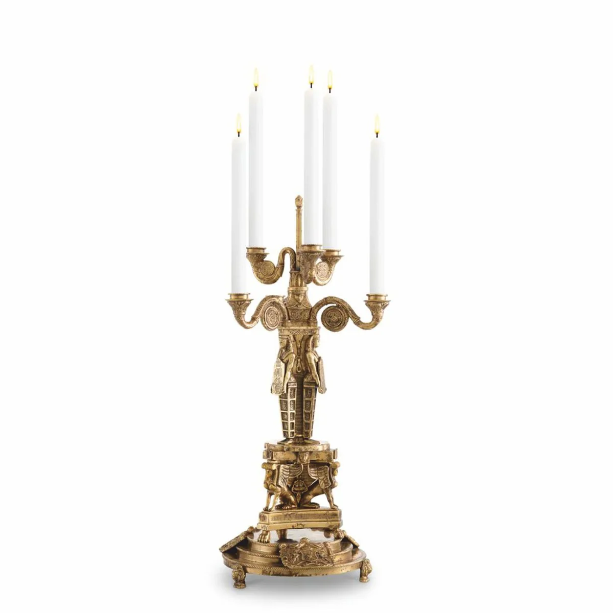 Casa Padrino portavela barroco de lujo de estilo egipcio lat¨®n antiguo A. 52,5 cm