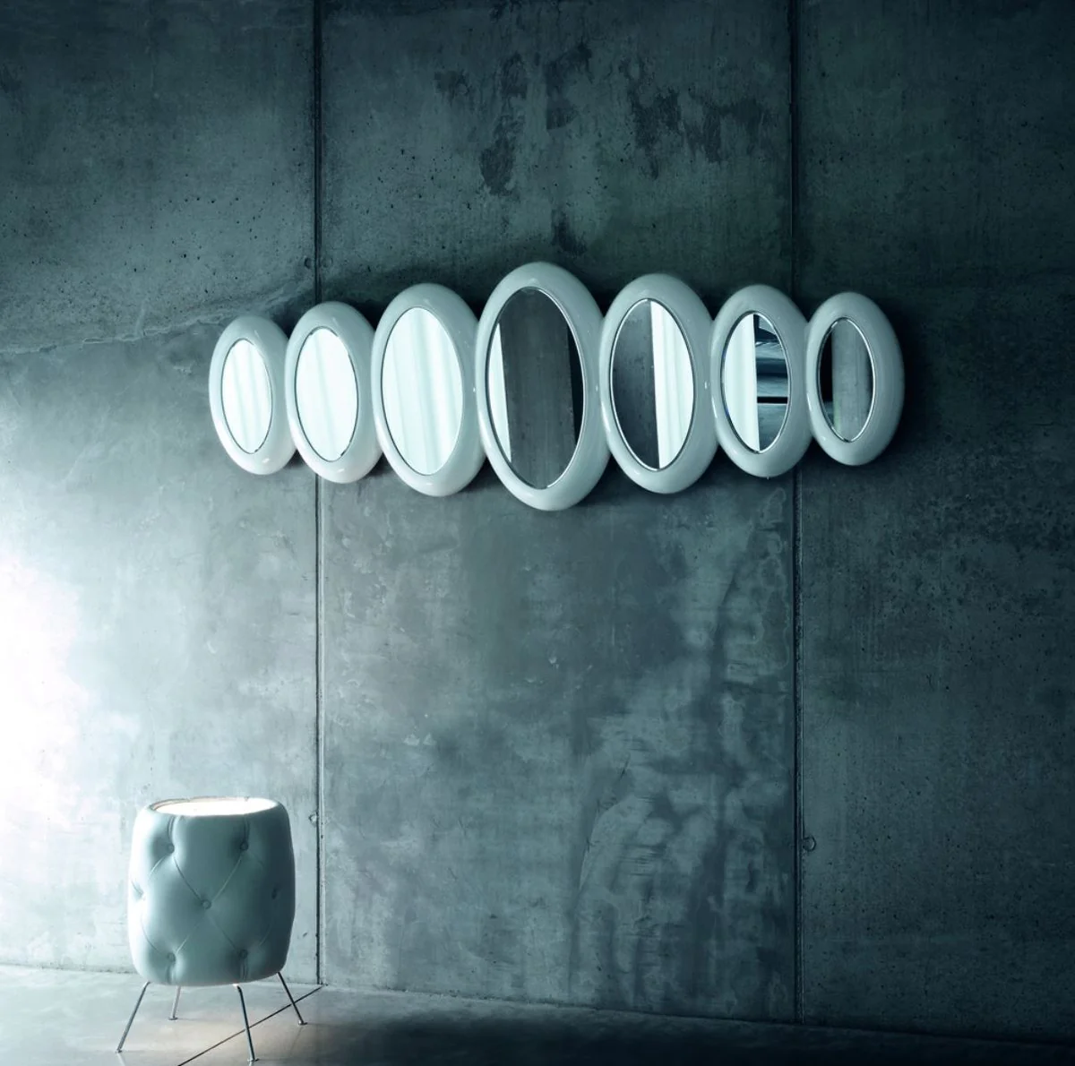 Casa Padrino lujoso espejo de dise?o blanco brillante 195 x H. 67 cm - Colecci¨®n Hotel