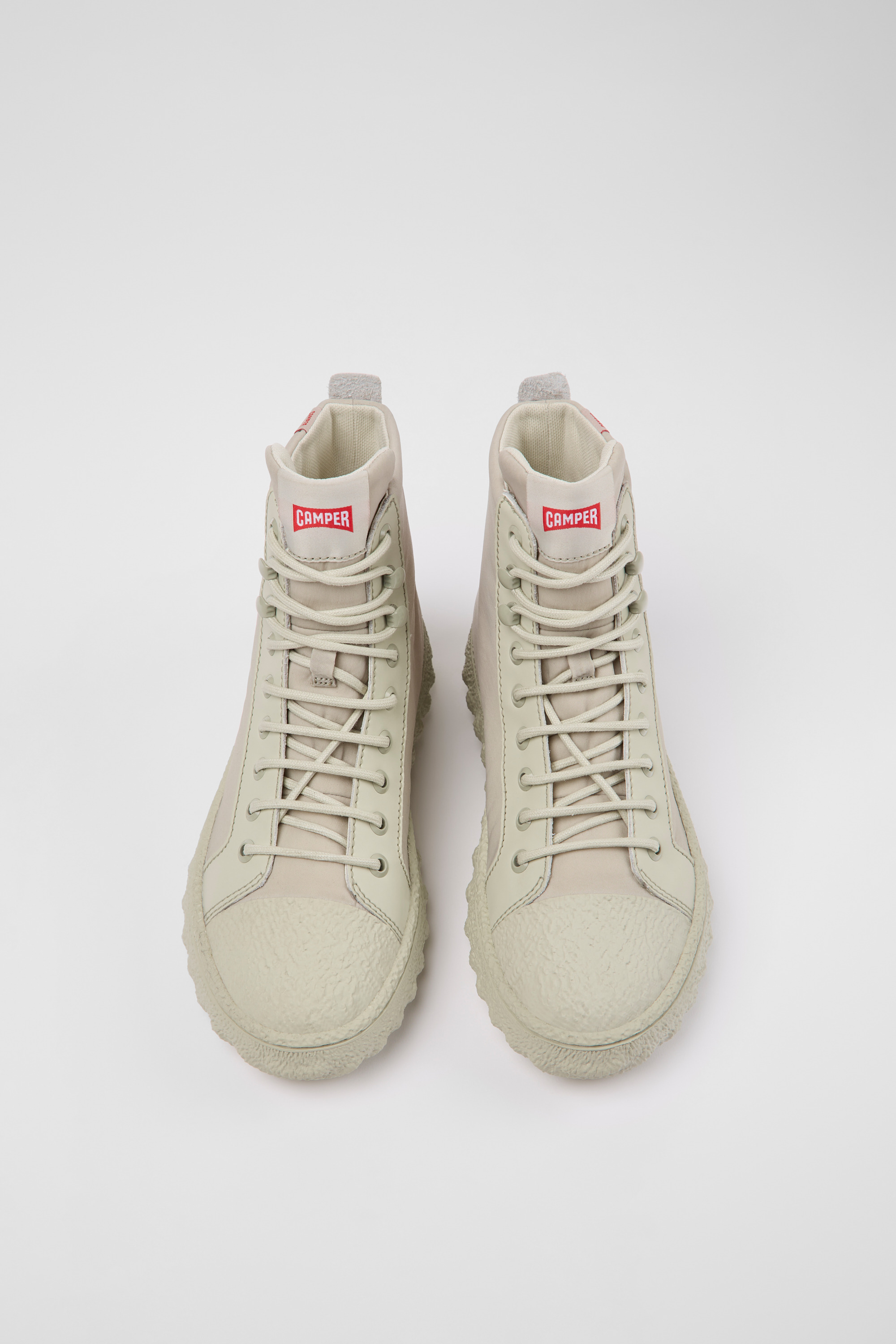 Ground PrimaLoft MICHELIN - Light gray textile and leather ankle boots for women