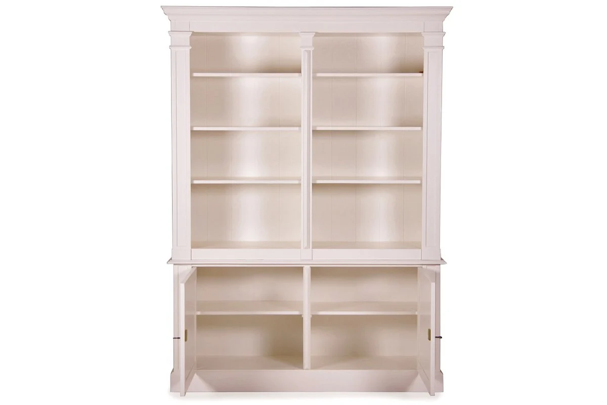 Casa Padrino Mueble de pared estilo country blanco antiguo 160 x 48 x h 215 cm - muebles de estilo rural - estanter¨ªa