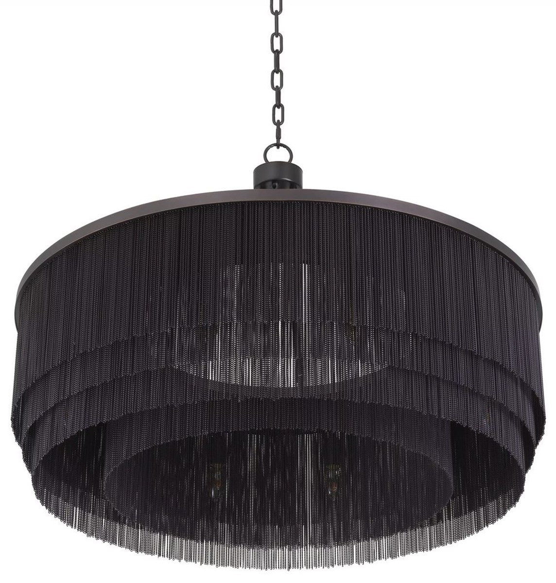 Casa Padrino araña de luces de acero de lujo bronce Ø 90 x A. 61 cm - Araña de Luces Redonda para Hoteles y Restaurantes - Calidad de Lujo