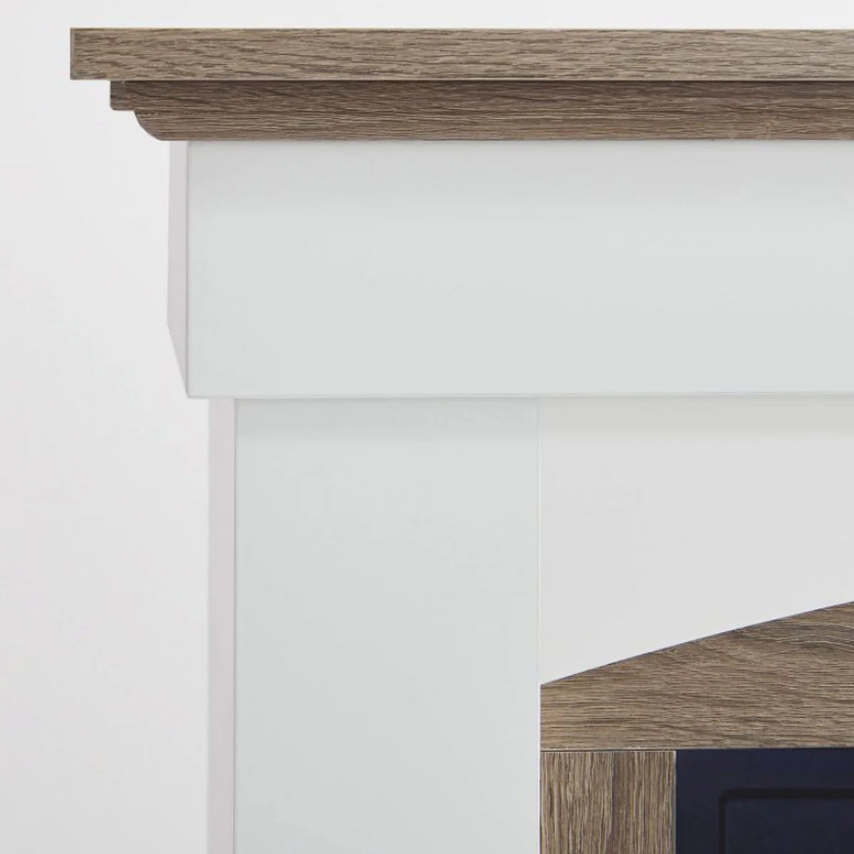 Casa Padrino chimenea el¨¦ctrica LED de estilo campestre blanco / marr¨®n 98,5 x 30 x Al. 90 cm