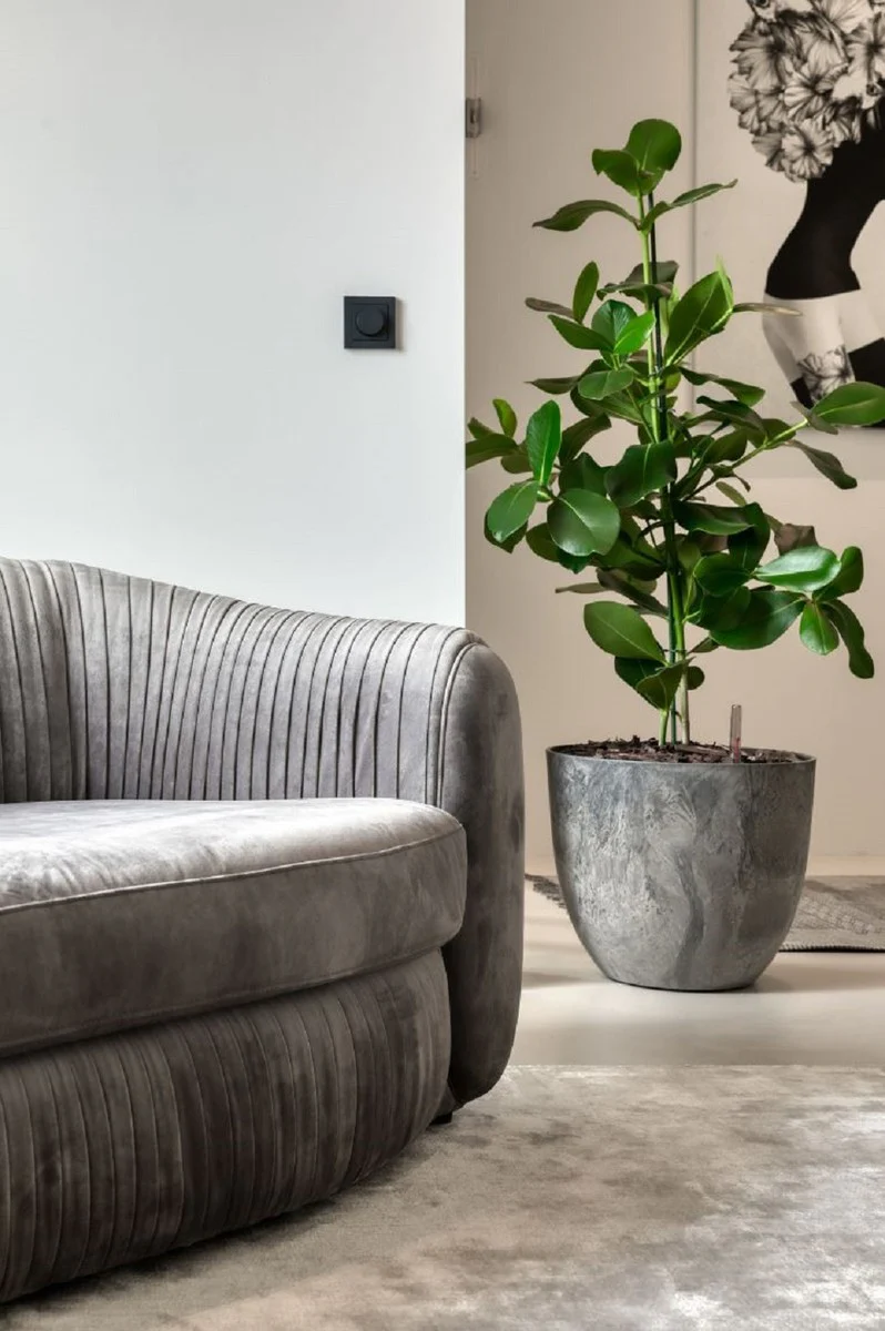 Casa Padrino sof¨¢ de terciopelo de lujo gris 250 x 101 x A. 74 cm - Elegante sof¨¢ de sal¨®n - Muebles de Lujo