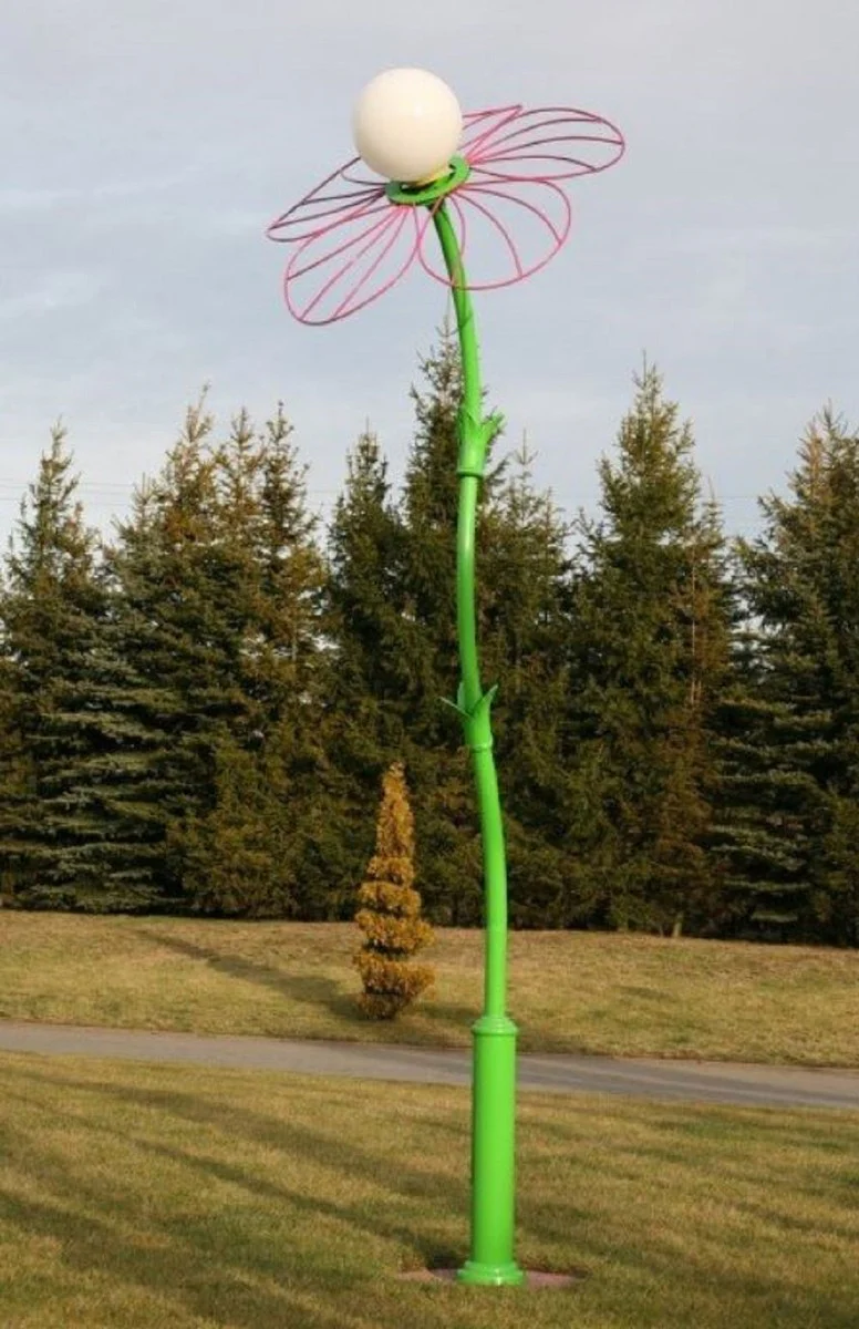 Casa Padrino linterna de jard¨ªn Art Nouveau verde / p¨²rpura / blanco A. 400,5 cm - Iluminaci¨®n exterior