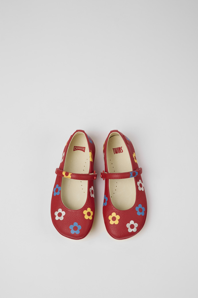Twins Red leather ballerinas for boys