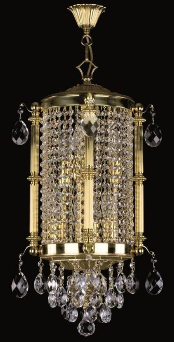 Casa Padrino araña de luces barroco de lujo oro Ø 32 x A. 65 cm - Magnífica lámpara de araña con cristal de Bohemia - Noble & Magnífica