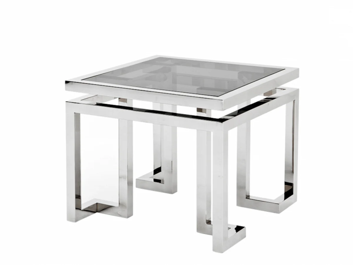 Casa Padrino luxury art deco designer side table with smoke glass - Hotel Table Furniture