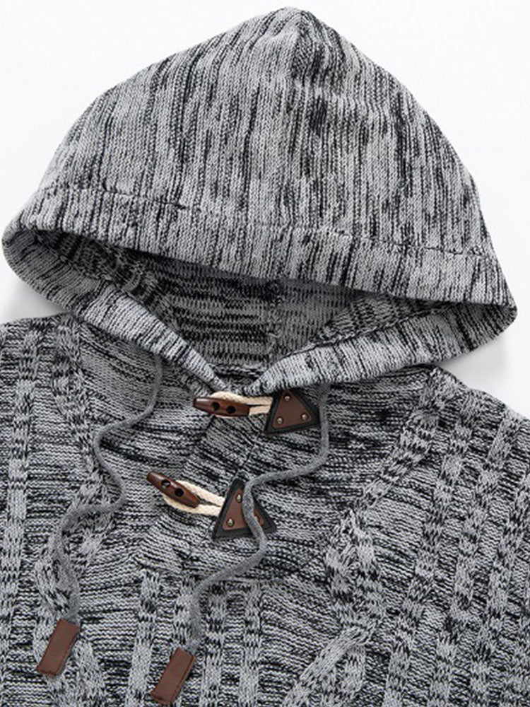 Horn Button Hooded Sweater