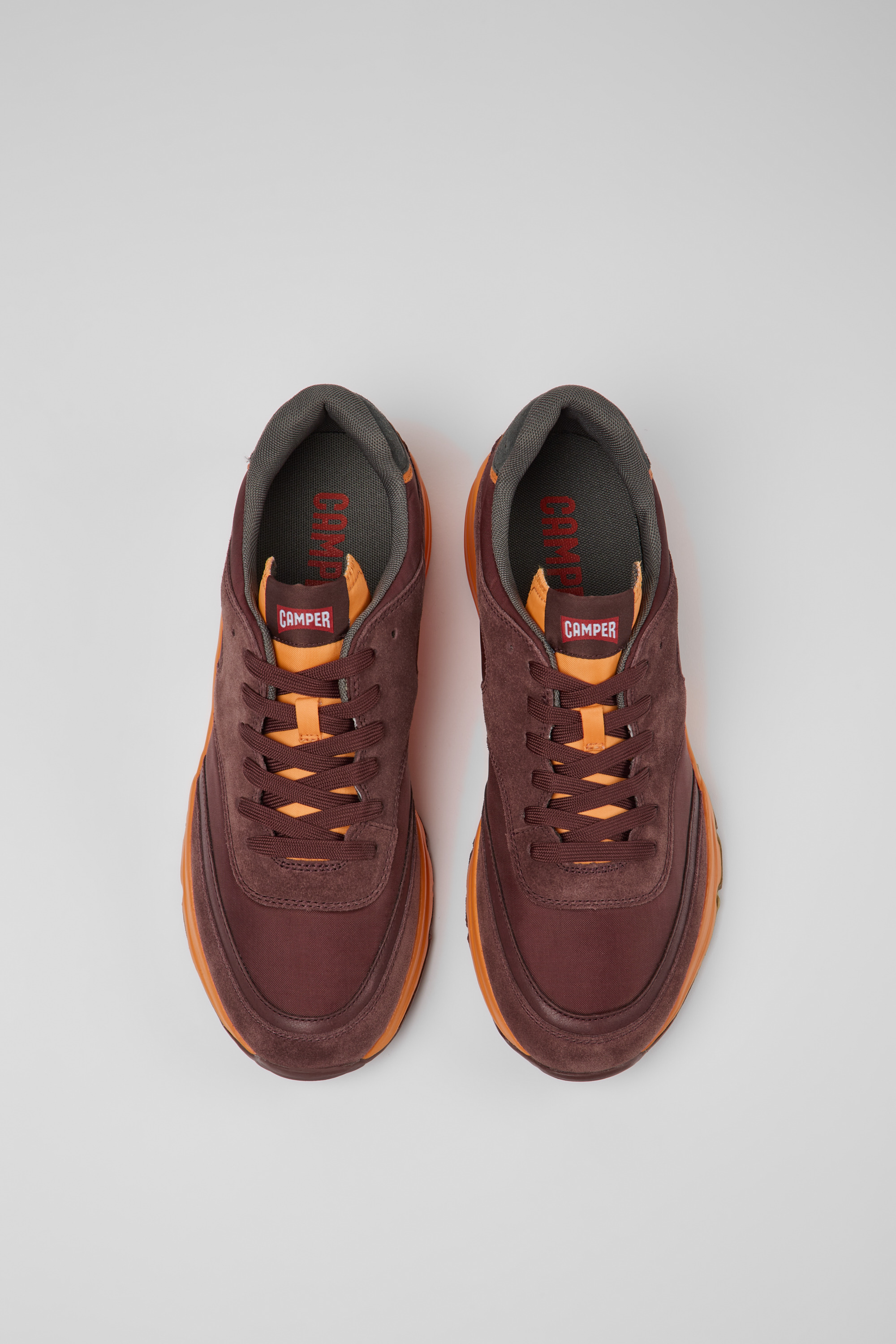 Drift - Burgundy and orange textile sneakers for men