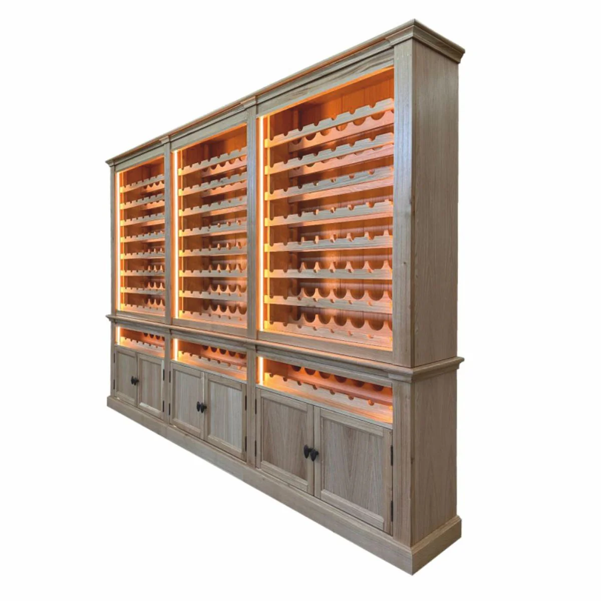Casa Padrino gabinete de vino de estilo campestre gris / marr¨®n 300 cm - Muebles de bar de estilo campestre