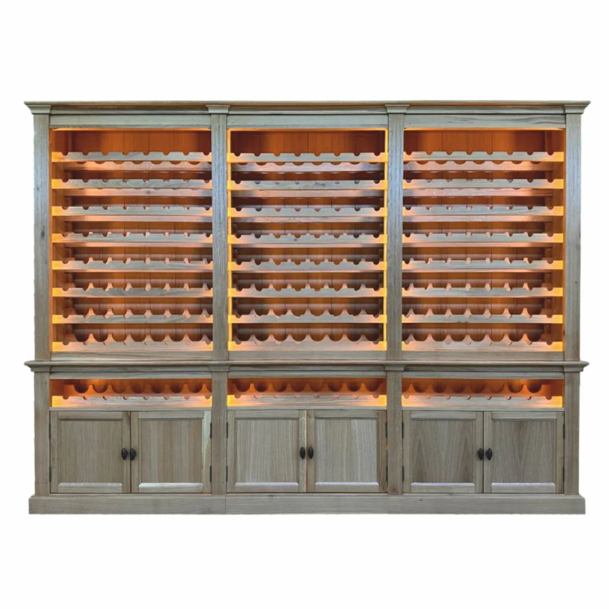 Casa Padrino gabinete de vino de estilo campestre gris / marr¨®n 300 cm - Muebles de bar de estilo campestre