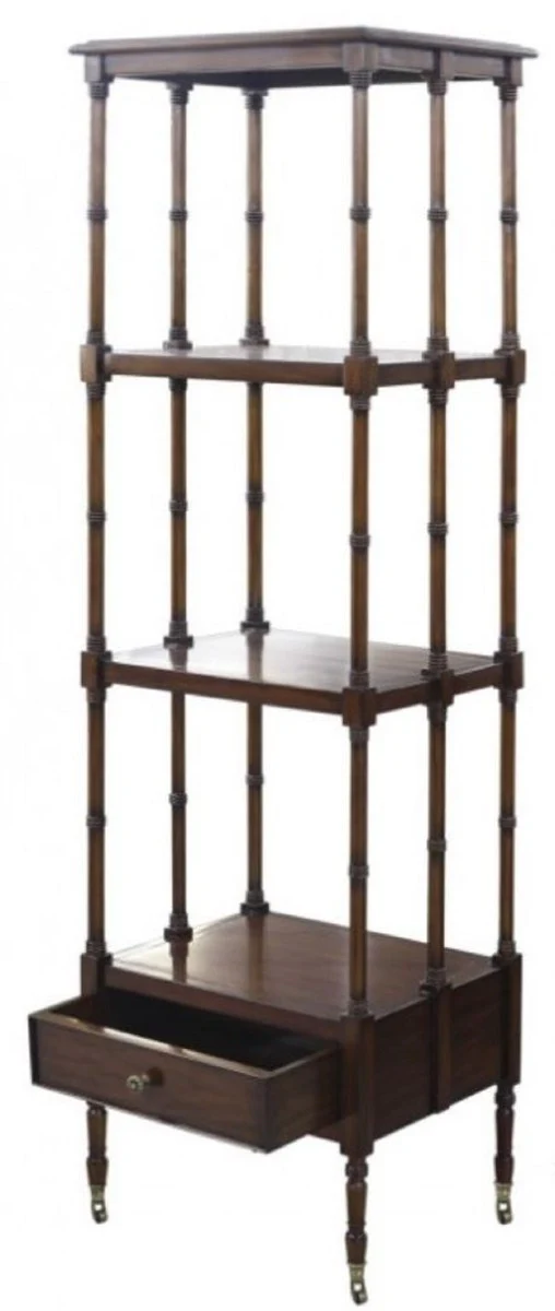 Casa Padrino gabinete estanter¨ªa de lujo con caj¨®n marr¨®n oscuro 44 x 36 x H. 163 cm - Calidad de Lujo