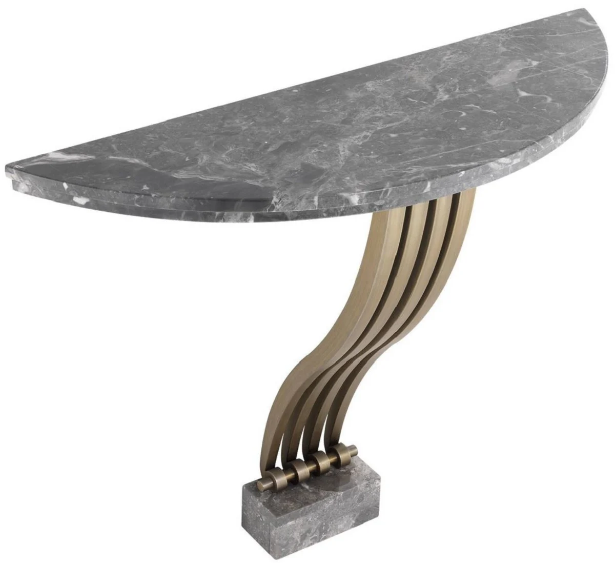 Casa Padrino consola de dise?o gris / lat¨®n 99 x 35 x A. 77,5 cm - Consola de m¨¢rmol con estructura de acero inoxidable - Muebles de Dise?o - Calidad de Lujo