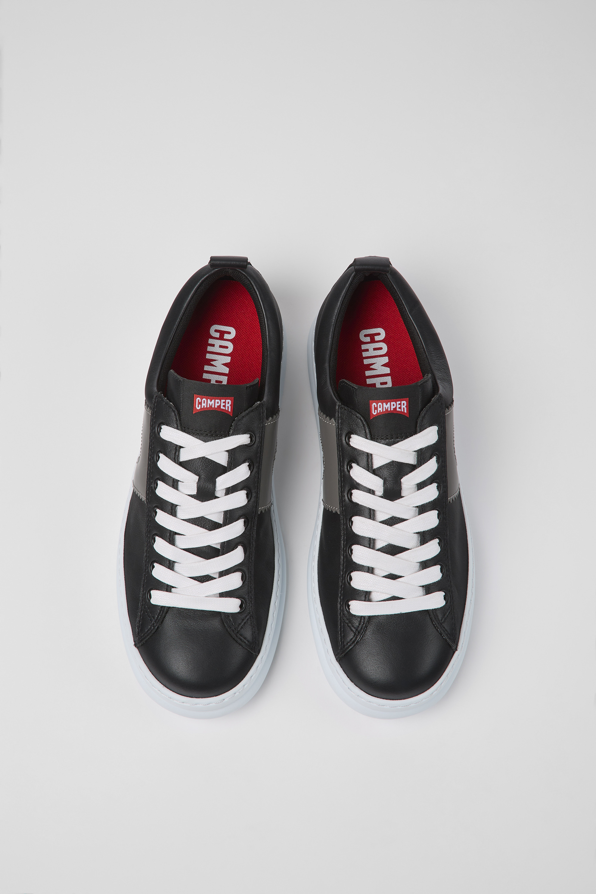 Runner - Black leather sneakers for men