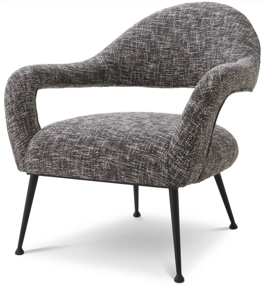 Casa Padrino sill¨®n de dise?o negro / negro 80 x 76 x A. 85 cm - Sill¨®n de Sal¨®n - Muebles de Dise?o - Calidad de Lujo