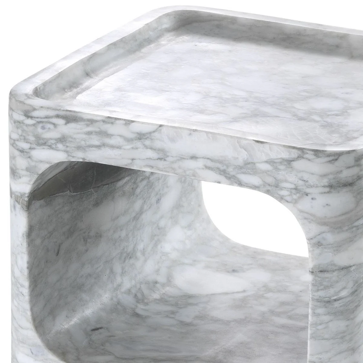 Casa Padrino mesa auxiliar de dise?o de m¨¢rmol blanco 28 x 28 x H. 55 cm - Muebles de Sala - Muebles de Dise?o