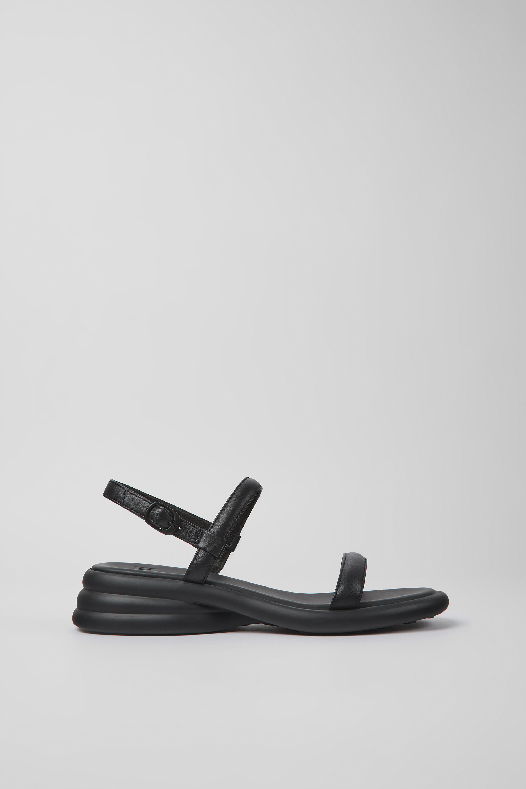 Spiro - Black leather sandals for women
