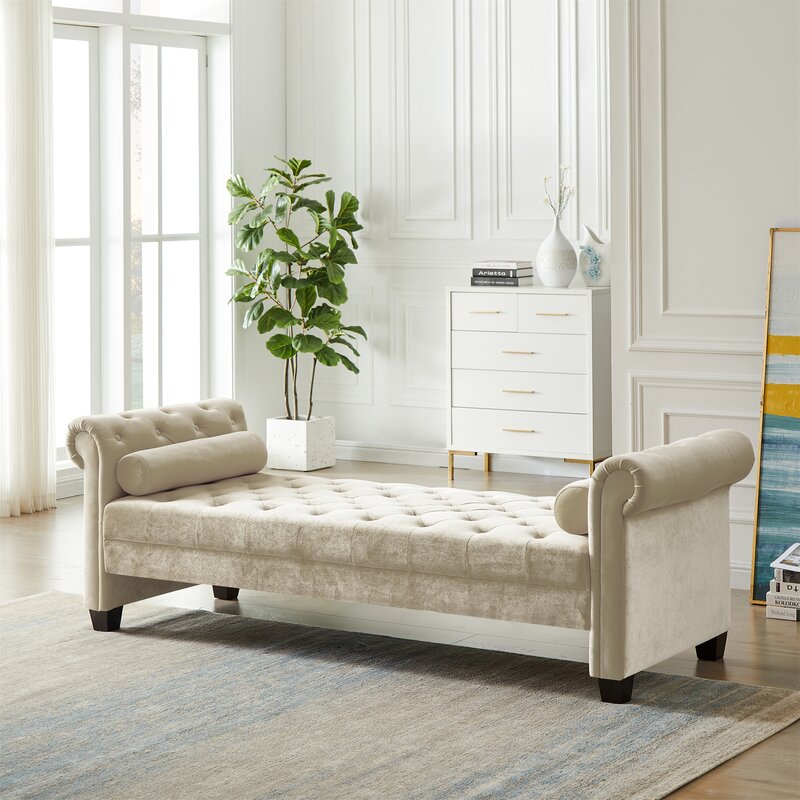 Aitiana 82.3'' Velvet Rolled Arm Sofa Bed