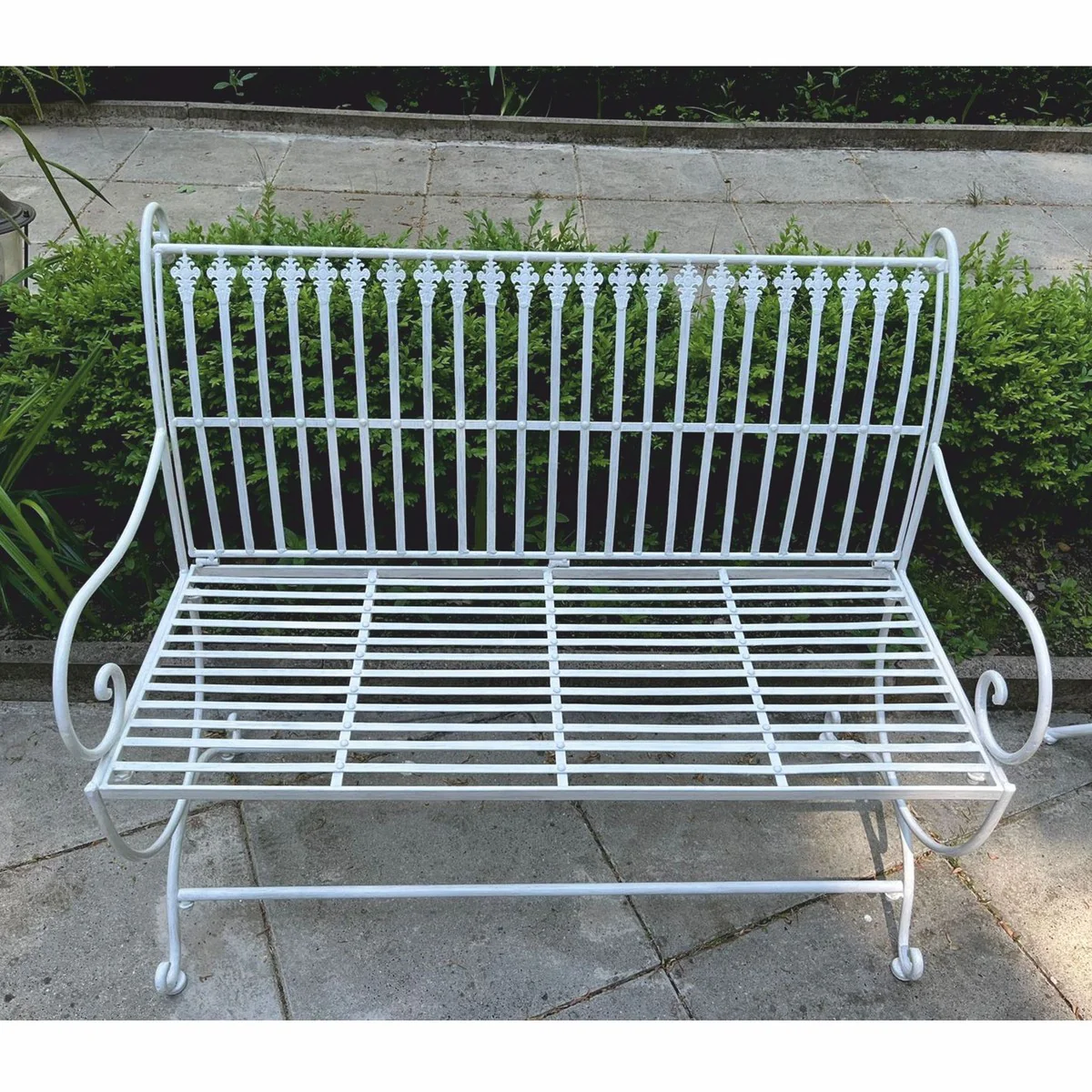 Casa Padrino Banco de Jard¨ªn Art Nouveau Blanco 103,5 cm - Muebles de Jard¨ªn Barrocos y Art Nouveau