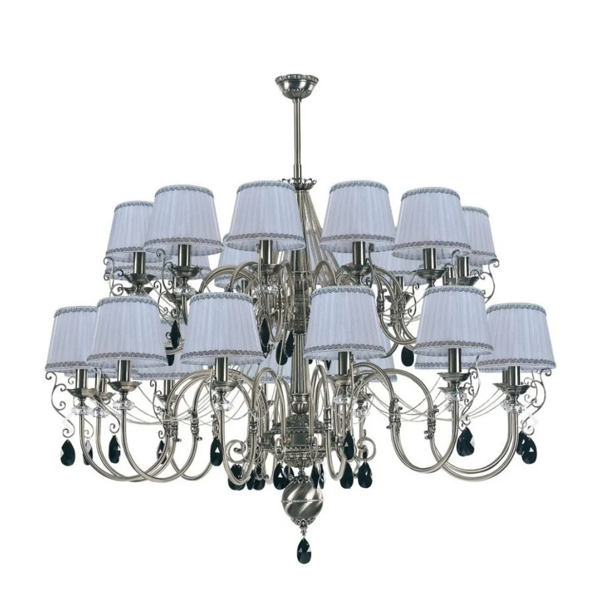 Casa Padrino ara?a de luces barroco de lujo plata / negro / blanco ? 130 x A. 115 cm