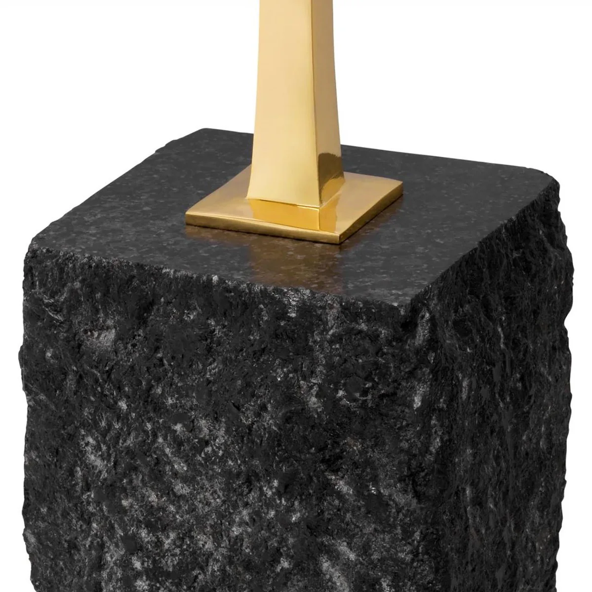 Casa Padrino mesa auxiliar de lujo lat¨®n / negro 35 x 25 x A. 54,5 cm - Mesa de lat¨®n con base de granito - Muebles de lujo - Muebles de sal¨®n - Interiores de sal¨®n de lujo