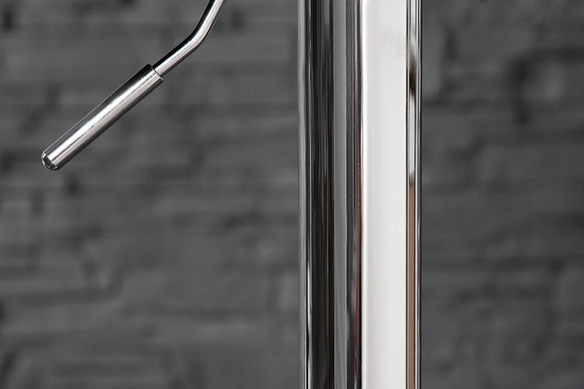 Casa Padrino Designer Barstool Faux Leather Black - Taburetes de bar - Furniture Restaurant Hotel