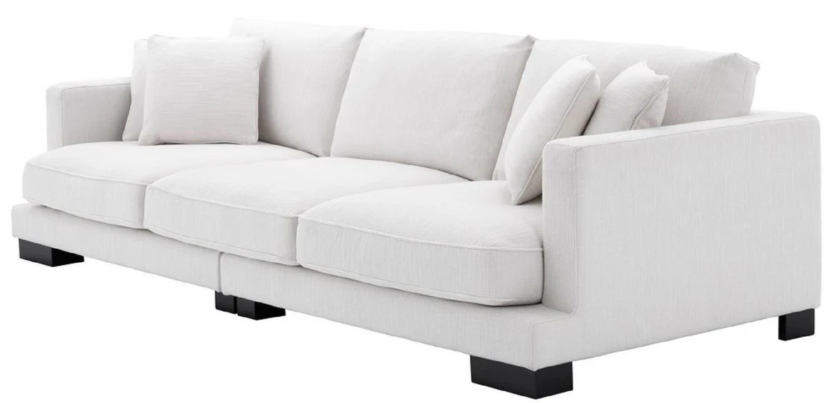 Casa Padrino sof¨¢ de sala de estar de lujo con cojines blanco / negro 284 x 110 x H. 85 cm - Muebles de Sala de Estar - Colecci¨®n de Lujo