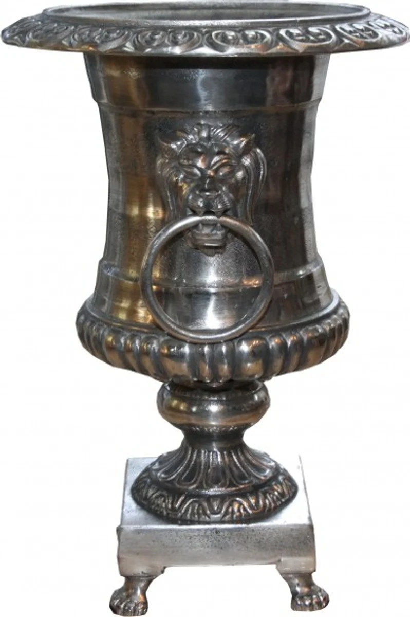 Casa Padrino antique style vase Lion plated aluminum - Pflanztopf - Hotel Decoration - Blumen vessel