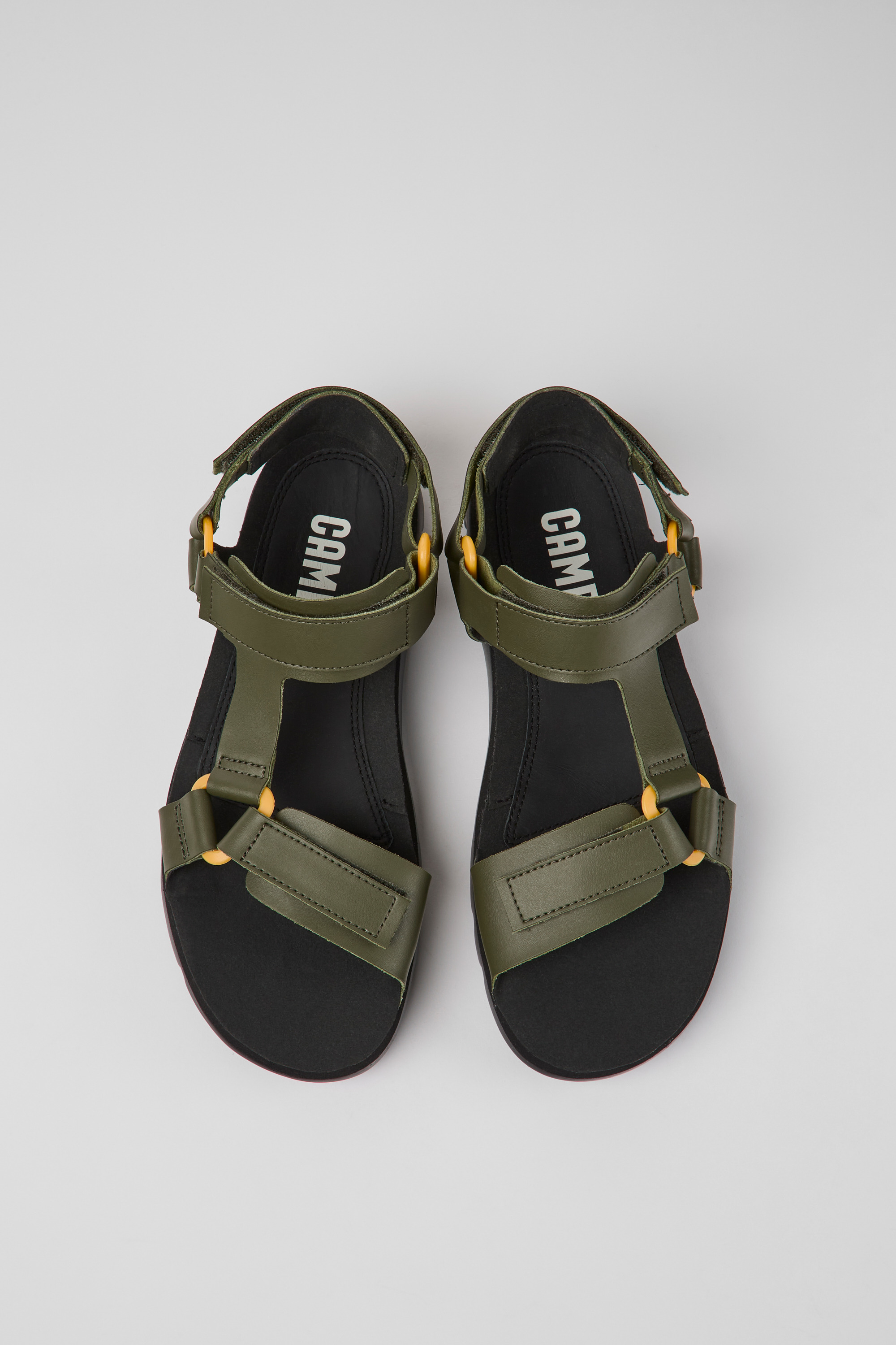Oruga - Green leather sandals for men