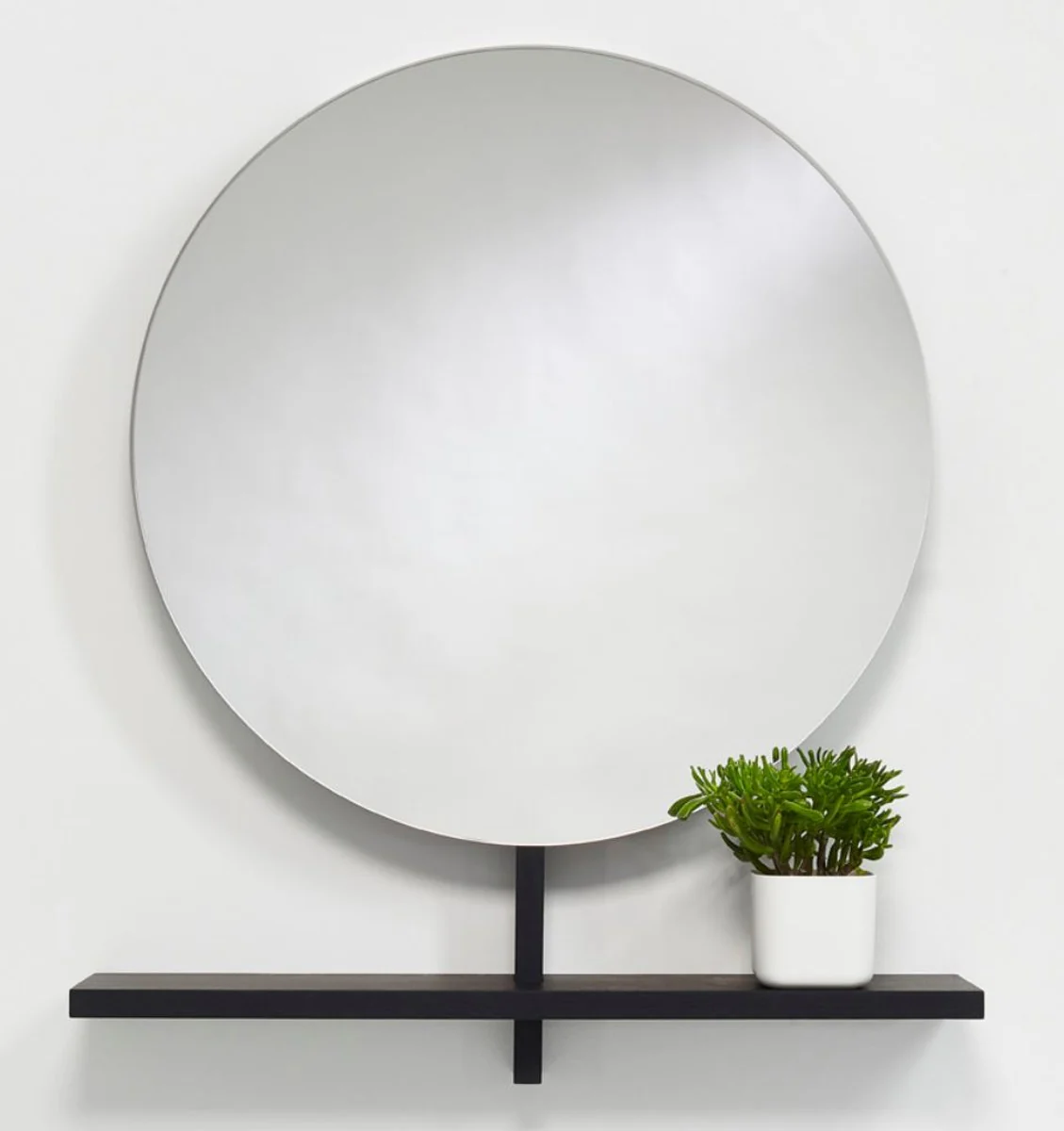 Casa Padrino luxury mirror / wall mirror with shelf black 100 x 20 x H. 115 cm - Luxury Furniture