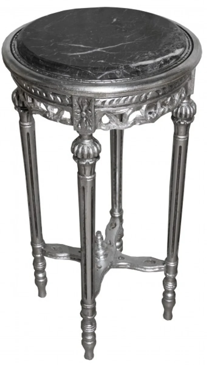 Baroque Side Table Silver Round ModY13 73 x 38 cm antique style