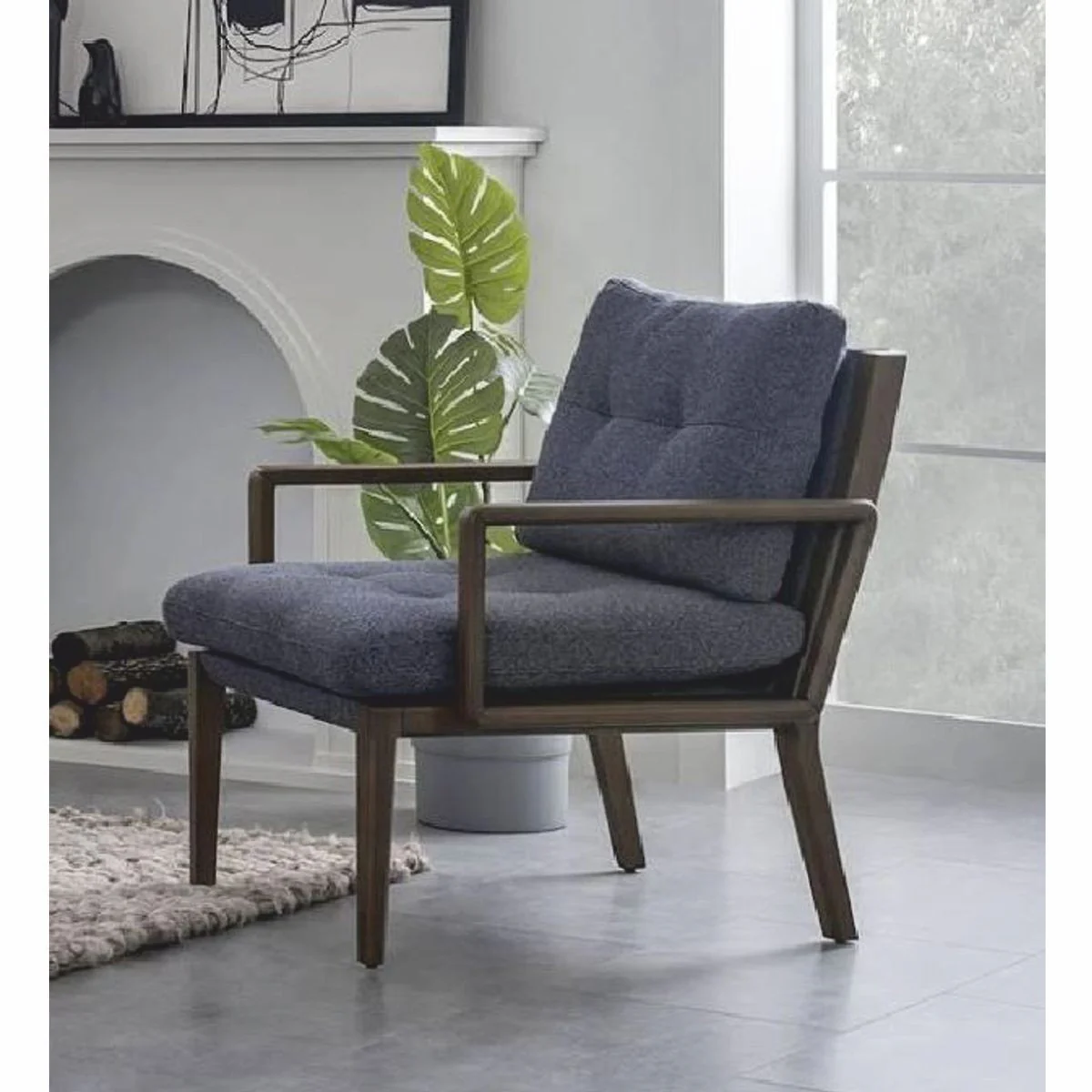 Casa Padrino sill¨®n de sal¨®n y hotel de lujo azul / marr¨®n 65 x 85 x A. 85 cm - Muebles de lujo