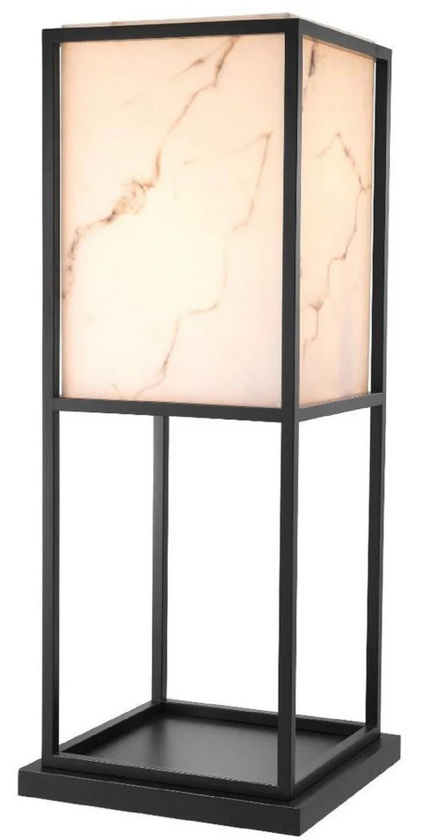 Casa Padrino lámpara de pie de lujo negro / alabastro 45 x 45 x A. 114,5 cm - Lámpara de salón moderna - Colección de Lujo
