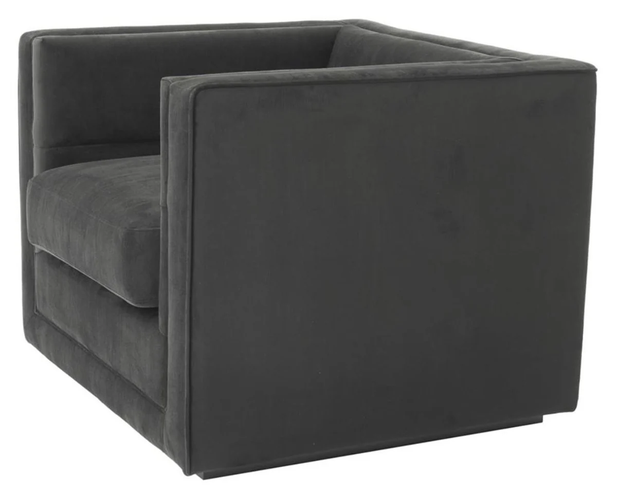Casa Padrino sillón de lujo gris antracita 92 x 86 x H. 73,5 cm - Sillón de salón de lujo