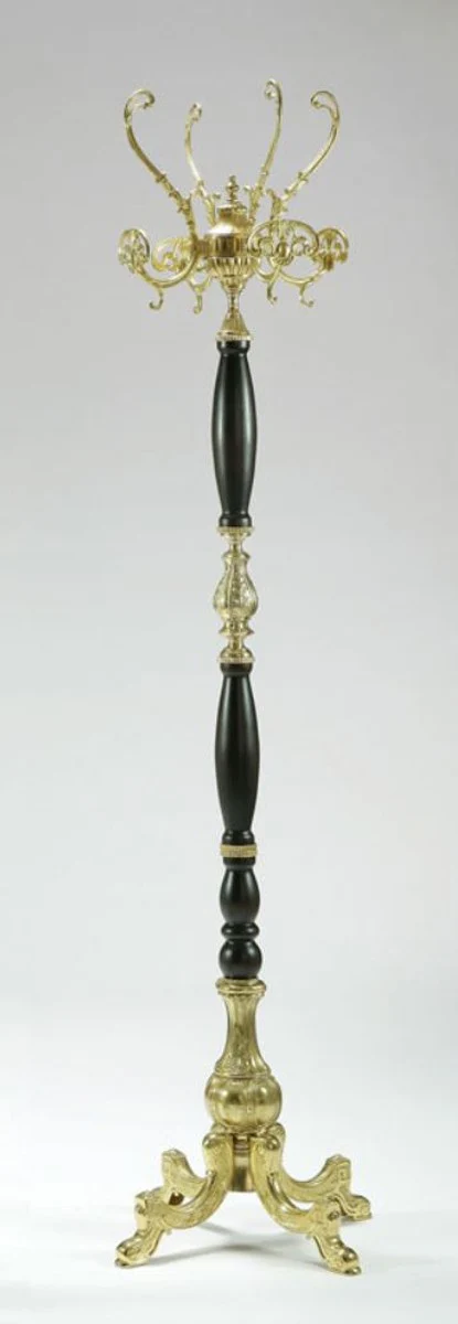 Casa Padrino perchero barroco de lujo oro / negro 45 x 45 x A. 170 cm - Perchero de lat¨®n noble - Perchero de Hotel Barroco