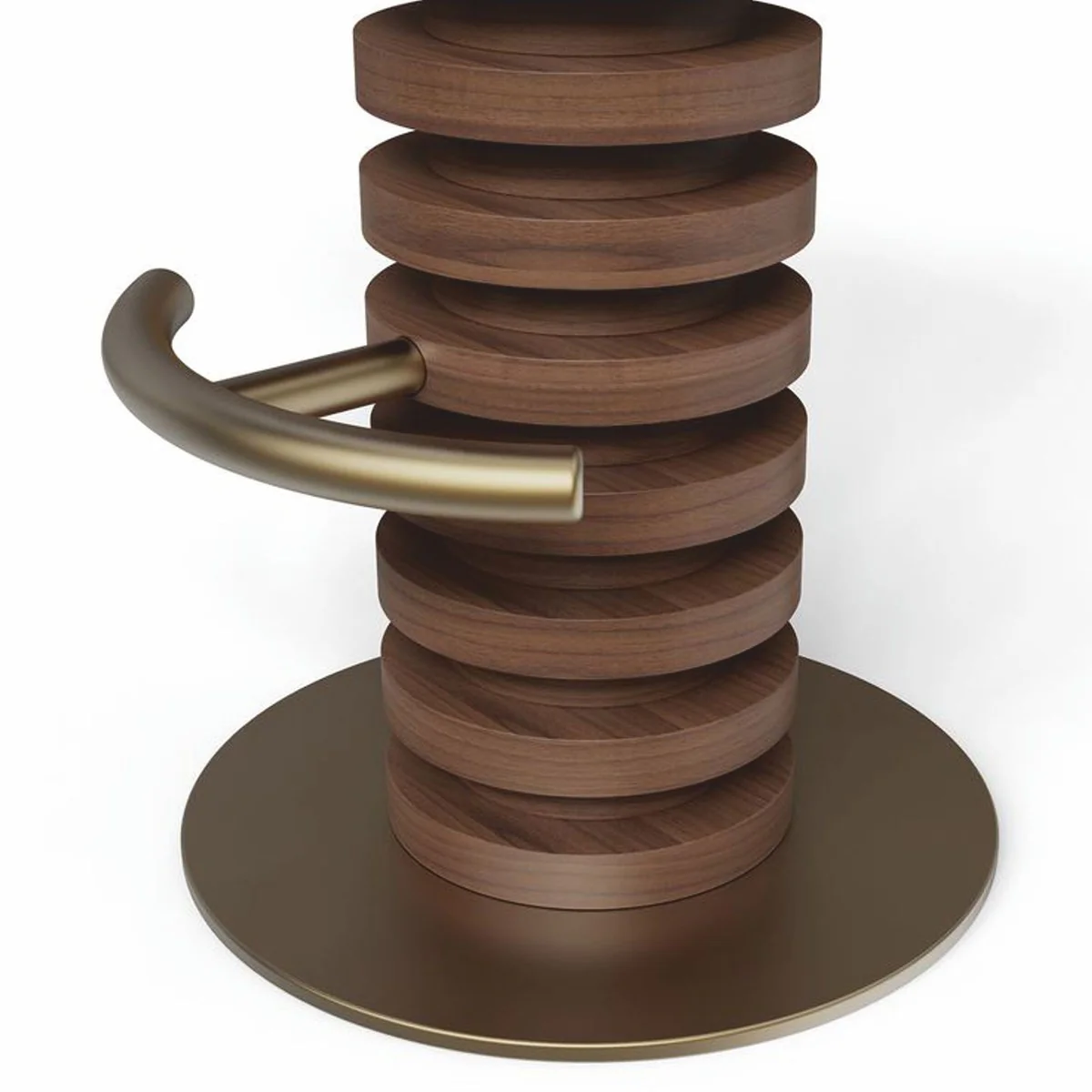 Casa Padrino taburete de bar de lujo de madera maciza marr¨®n / crema / lat¨®n A. 75 cm - Calidad premium