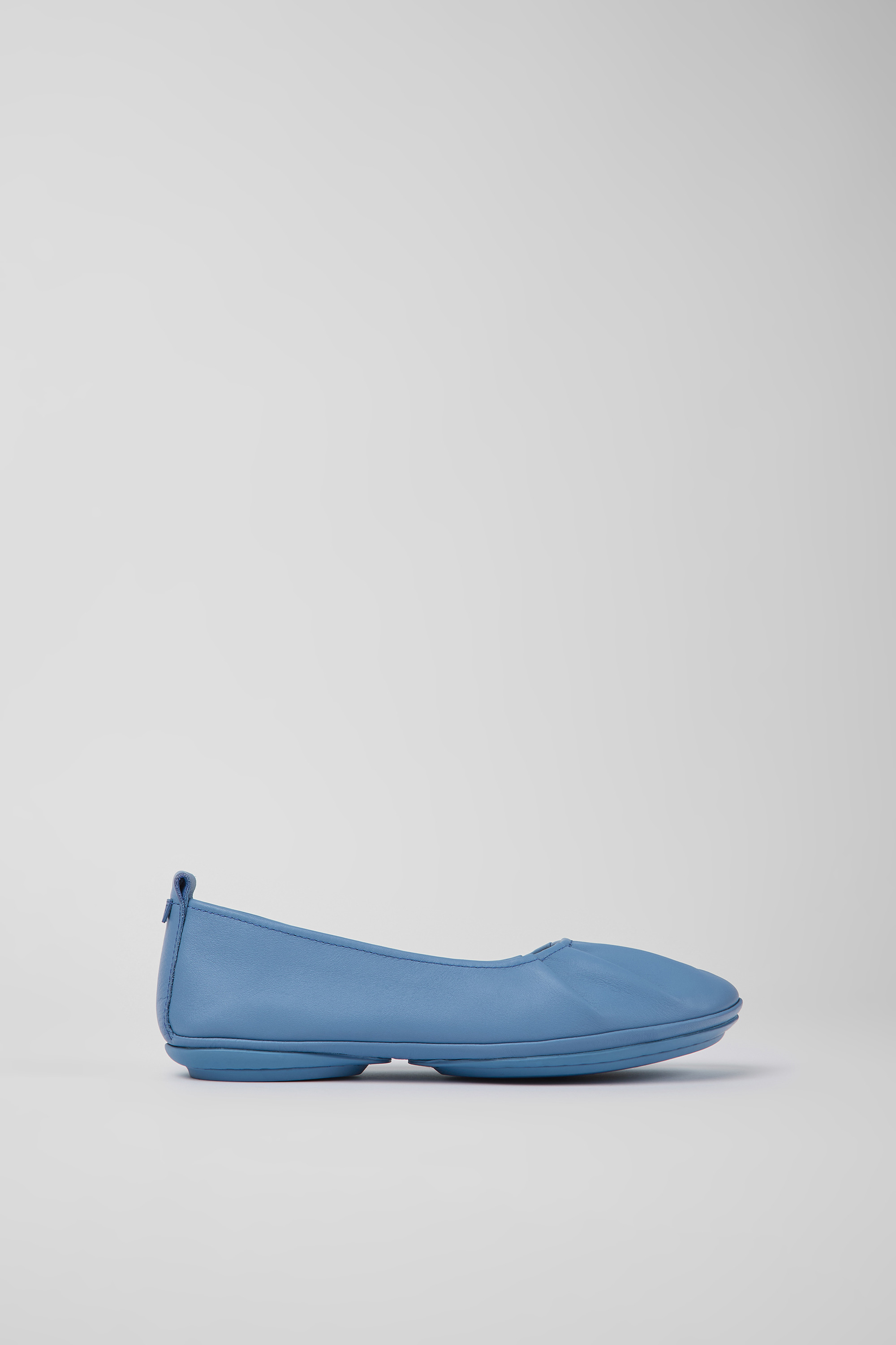 Right - Blue leather ballerinas for women