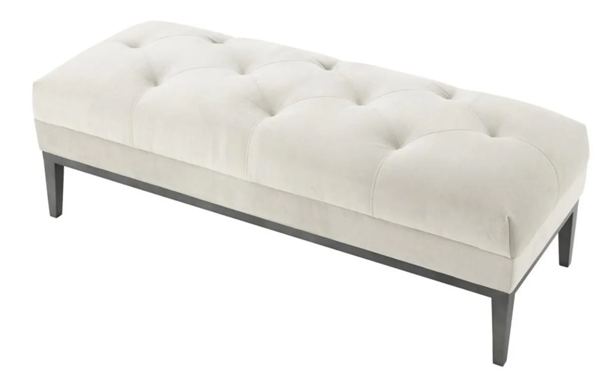 Casa Padrino banco diseñador gris claro 130 x 50 x H. 46 cm - colección de lujo